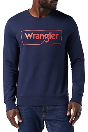 Wrangler Męska bluza z logo Crew Sweatshirt, granatowa, rozmiar S