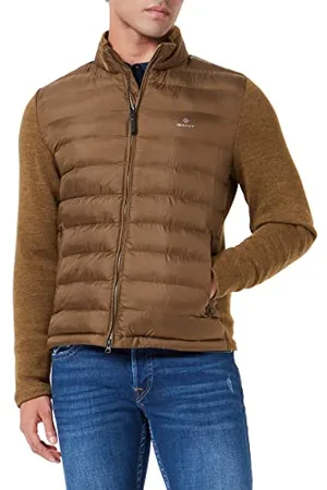GANT Męski D1. Mixed Media Light Padded JKT, zielony wojskowy, 5XL