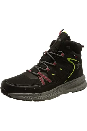 KangaROOS Unisex K-UO Nod Mid RTX buty trekkingowe, Jet Black/Lime, 43 EU