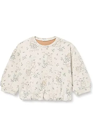 Benetton Dziecięca koszulka chłopięca G/C M/L 3wqda1019 bluza, fantazyjny kwiatowy biały 65e, 50 cm