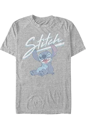 Disney Uniseks Lilo and Stitch Wink Organic Short Sleeve T-Shirt Melange szary, M, , M