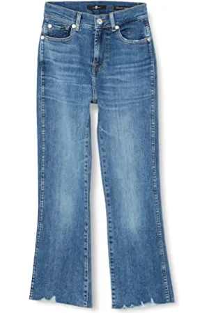 7 for all Mankind Damskie dżinsy Hw Kick Slim Illusion with Worn Out Hem, , 23W / 23L