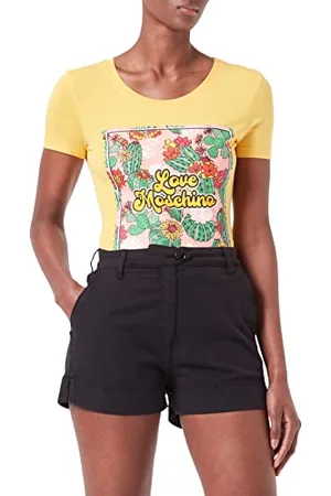 Moschino Szorty damskie z wysokim stanem ze stretchu Lyocell Gabardine Casual Shorts, , 38 PL