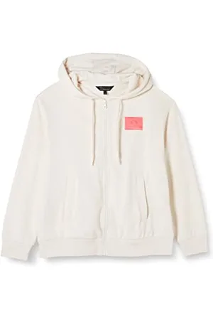 Armani Exchange Damska bluza z kapturem, ściągacze, naszywka z logo na przodzie, , średnia