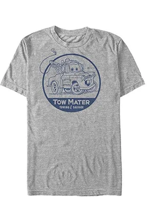 Disney Cars Unisex Cars 1-2 Tow Mater Organic Short Sleeve T-shirt, szary melanż, M, , M