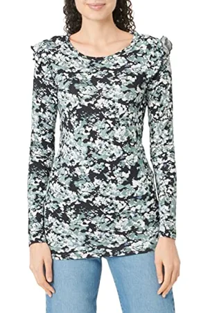 Noppies Maternity Tee Spiro Long Sleeve Allover Print T-Shirt, Black-P090, L