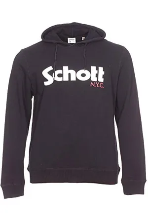 Schott NYC Męska bluza z kapturem Swhood, Czarny (czarny czarny), XL