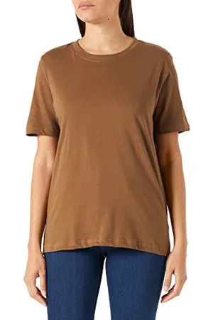 Minus Cathy Gots T-shirt z krótkim rękawem | T-shirt damski w kolorze białym | jesienna bluzka damska, , L