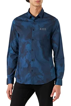 Armani Exchange Męska koszula z długim rękawem, , ekstra mała