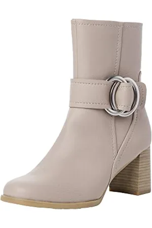 Marco Tozzi Damskie buty 2-25346-29 na obcasie, kozaki, kość słoniowa, 40 EU