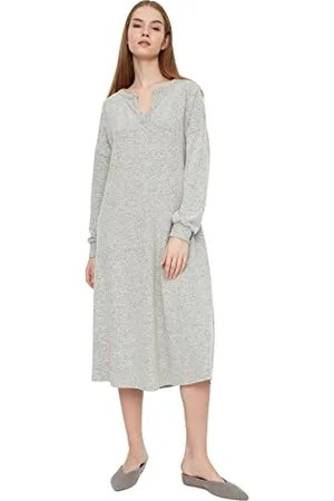 Trendyol Damska sukienka maxi standardowa, szara, S, , S