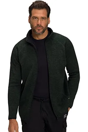 JP 1880 Męska kurtka polarowa Jay-PI, outdoorowa kurtka z dzianiny, ciemnozielona, 3XL