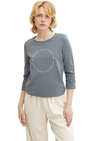 TOM TAILOR Damski Bluza z nadrukiem logo 1034657, , XS
