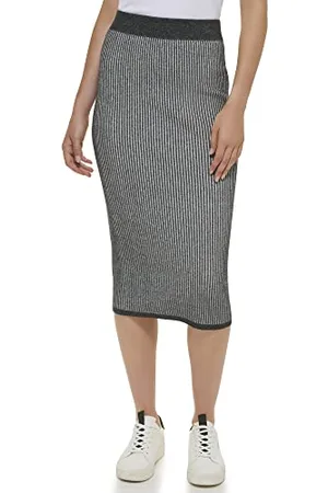DKNY Damskie spódki damskie Pull On Rib-Knit Midi, , XS