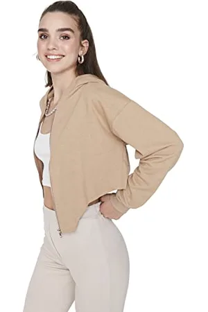 Trendyol Damskie zwykłe bluzy z kapturem, , M