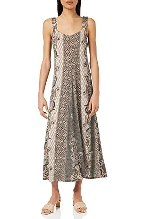 Cream Damska sukienka Midi A-Shape Printed Sleeveless Casual Kobiety, , M