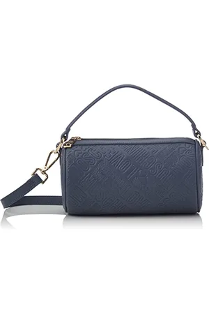 Moschino Damska torba na ramię Borsa Pu tłoczona (Logo) Blue Denim, 14 x 24 x 12