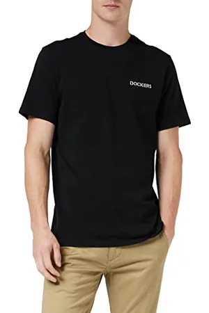 Dockers T-shirt męski z logo, Czarny + sztyft, S