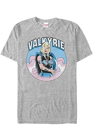 Marvel Unisex Other-Valkyrie Clouds Organic Short Sleeve T-Shirt, Melange Grey, M, , M