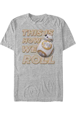 STAR WARS Unisex This is How We Roll Sideways Organic Short Sleeve T-Shirt, Melange Grey, M, , M