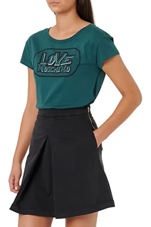 Moschino Dyed Twill damska minispódniczka z czarnym błyszczącym logo Back Tag, , 44