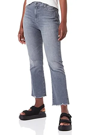 7 for all Mankind Damskie dżinsy Hw Kick Slim Illusion with Worn Out Hem, , 31W / 31L