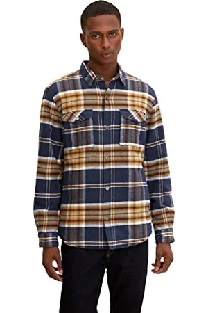 TOM TAILOR Męskie Overshirt kurtka ze wzorem w kratkę 1032368, , XL