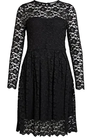VILA Sukienka damska, Vikalila, L/S Lace Noos, czarna, XL, , XL