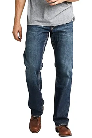 Silver Jeans Co. Męskie dżinsy Zac Relaxed Fit z prostą nogawką, , 30W / 34L