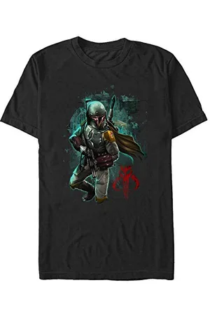 STAR WARS Unisex Mandalorian Warrior Organic Short Sleeve T-Shirt, Black, XL, , XL