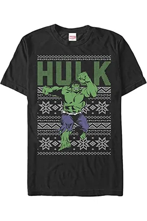 Marvel Unisex Avengers Classic-Hulk Ugly Top Organic Short Sleeve T-Shirt Black, XL, , XL