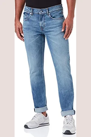 7 for all Mankind Męskie jeansy Slimmy Tapered Special Edition Jeans, średni niebieski, regularny
