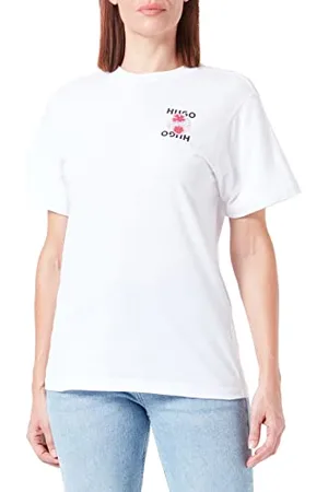 HUGO BOSS Damska koszulka w stylu vintage, biała100, M
