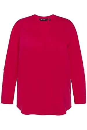 Ulla Popken Damska plisowana bluzka, magentapink, Regular