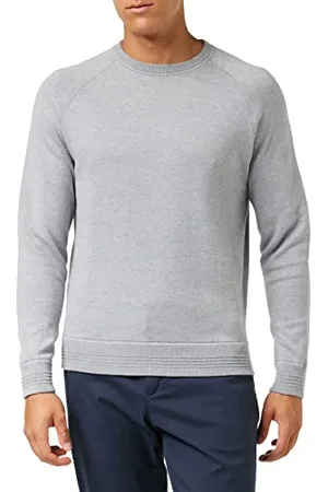 Hackett Męska bluza z dzianiny sweter, flanela szara, S