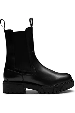 HUGO BOSS Damskie sztyblety Axel Ch. Bootie-C Black1, 36 EU