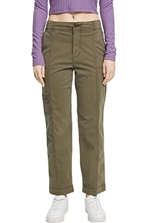 ESPRIT Damskie spodnie 082EE1B302, khaki 355/DARK, 38