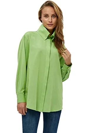 Minus Damska koszula oversize Lamira 1, limonkowa zieleń, 8, Zieleń limonkowa, 34