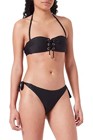 Emporio Armani Swimwear Damskie wyściełane tasiemki i brazylijskie W/Bows Ottoman Lycra zestaw bikini, , S