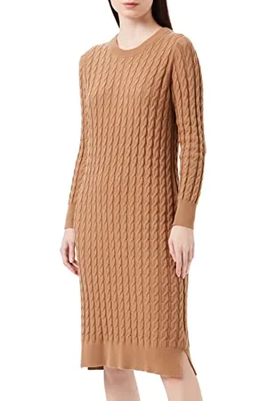 GANT Damska sukienka D1. Twisted Cable Dress, Roasted Walutut, XL