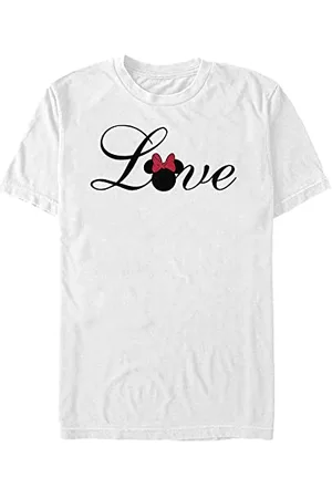 Disney Unisex Mickey Classic Minnie Love Script Organic Short Sleeve T-shirt, , XL, , XL