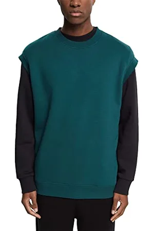 ESPRIT Edc by Bluza męska 122CC2J305, 376/DARK Teal Green 2, L