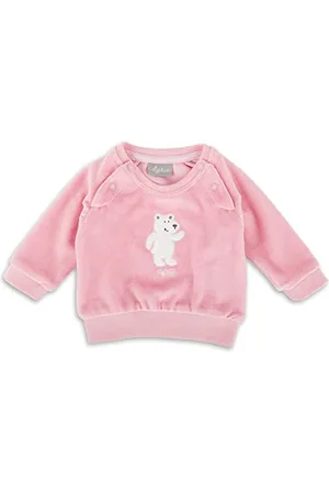 sigikid Dziewczęca klasyczna koszulka z długim rękawem z bawełny ekologicznej T-shirt, różowa/niedźwiedź polarny, 50