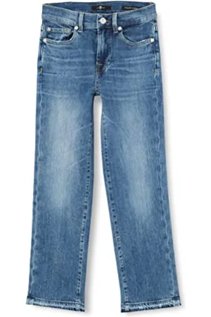 7 for all Mankind Damskie dżinsy The Straight Crop Slim Illusion with Let Down Hem Jeans, , 31W / 31L