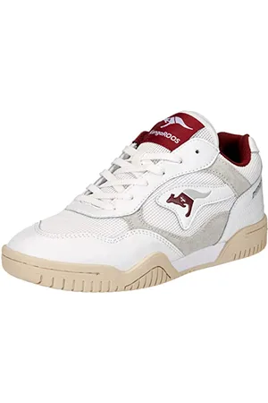 KangaROOS Roos Red Unisex NET Sneaker, biały/k czerwony, 10 UK