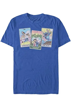 Disney Unisex Lilo & Stitch-Lilo Stitch Tarot Organic Short Sleeve T-Shirt, Bright Blue, M