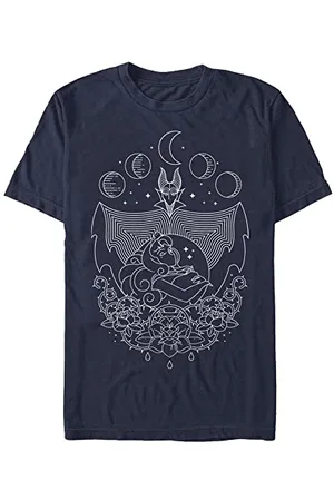 Disney Unisex Sleeping Beauty Maleficent Geo Line Organic Short Sleeve T-shirt, , L