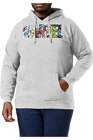 Marvel Męska bluza z kapturem z logo, szara (Grey Marl SPO), X (rozmiar: XL), , XL