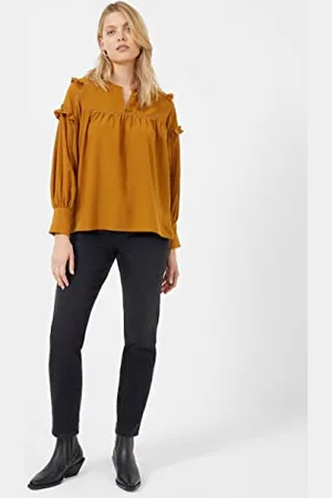 French Connection Damska bluzka Astride Crepe Top, brązowa, XL, , XL