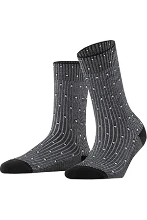 Falke Damskie Rib Dot zrównoważona bawełna biologiczna półwysoka z wzorem w paski 1 para skarpet, czarne (Black 3000), 39-40